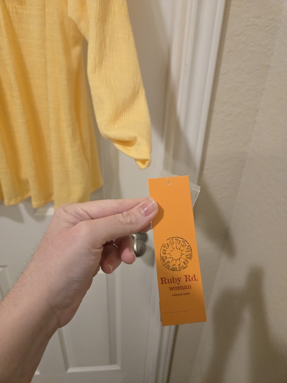 Ruby Rd. Yellow Embroidered V-Neck Tunic - Picture 3 of 8
